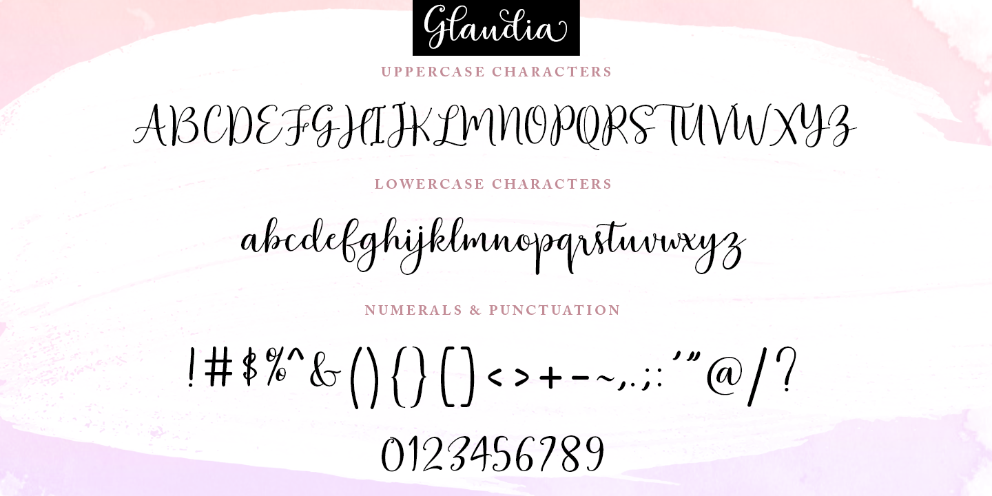 Glaudia Script Regular Font preview